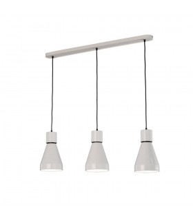Linear Ceiling Pendant 3L 3 x E27 Max 40W, White, Black - 1