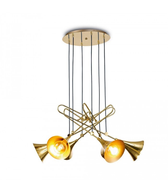 Ceiling Cluster Pendant 6 Light E27, Gold - 1