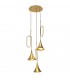 Ceiling Cluster Pendant 3 Light E27, Gold - 1