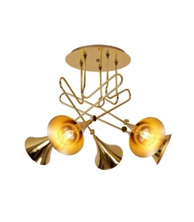 Ceiling 5 Light E27, Gold - 1