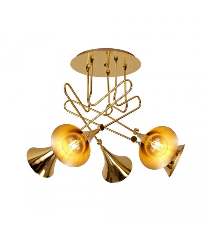 Ceiling 5 Light E27, Gold - 1