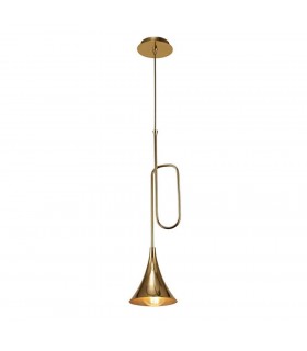 Ceiling Pendant 1 Light E27, Gold - 1