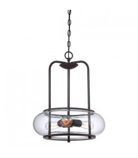 3 Light Ceiling Pendant Old Bronze, E27 - 1