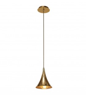 Ceiling Pendant 1 Light E27, Gold - 1