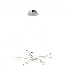 Ceiling Pendant 69cm Round 42W 3000K, 3700lm, Silver, Frosted Acrylic, Polished Chrome - 1