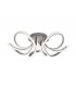 Ceiling 74cm Round 5 Looped Arms 60W LED 3000K, 4800lm, Dimmable Silver, Frosted Acrylic, Polished Chrome - 1