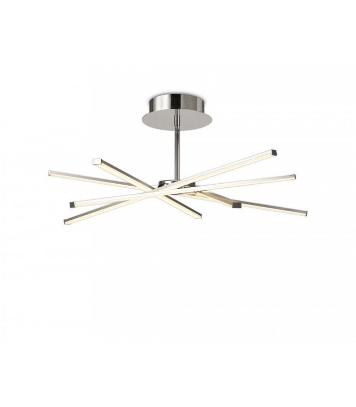 Ceiling 70.5cm Round 42W 3000K, 3700lm, Dimmable, Silver, Frosted Acrylic, Polished Chrome - 1