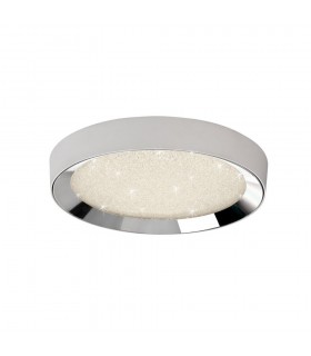 Flush Ceiling Light 50cm Round 40W LED 3000-6500K Tuneable, 1920lm, Remote Control Chrome, Acrylic - 1