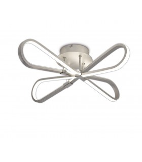 Flush Ceiling Light 40W LED 3000K, 3500lm, Polished Chrome, Frosted Acrylic - 1