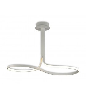 Semi Flush Ceiling Tall 40W LED 3000K, 3200lm, Dimmable White, Frosted Acrylic - 1