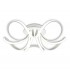 Semi Flush Ceiling Light 74cm Round 5 Looped Arms 60W LED 2800K, 4800lm, Dimmable, White, Frosted Acrylic - 1