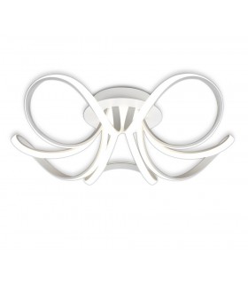 Semi Flush Ceiling Light 74cm Round 5 Looped Arms 60W LED 2800K, 4800lm, Dimmable, White, Frosted Acrylic - 1