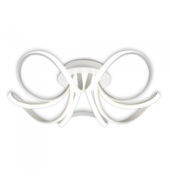 Semi Flush Ceiling Light 74cm Round 5 Looped Arms 60W LED 2800K, 4800lm, Dimmable, White, Frosted Acrylic - 1