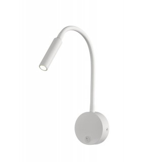 Wall Lamp , Reader 1L 3W LED Round Head Spot, 3000K, 135lm, Round Base Matt White - 1