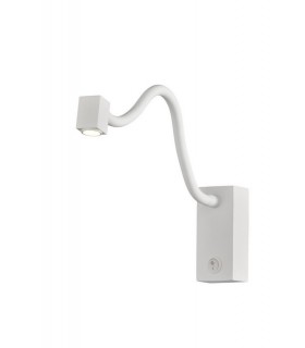 Wall Lamp , Reader 1L 3W LED Square Head Spot, 3000K, 135lm, Round Base Matt White - 1