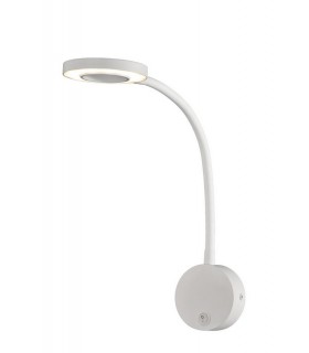 Wall Lamp , Reader 1L 5W LED Ring Head, 3000K, 261lm, Round Base Matt White - 1