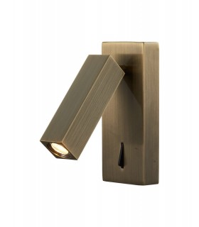 Wall, Reading Light, 3W LED, 3000K, 210lm, Switched, Antique Brass - 1