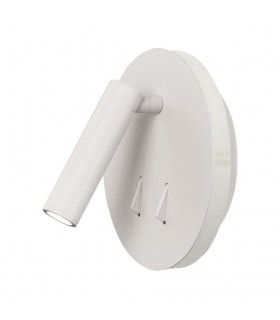 Wall + Reading Light, 6W + 3W LED, 3000K, 620lm Total, Individually Switched, White - 1