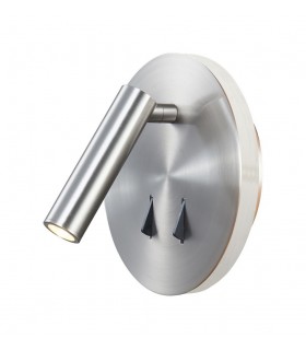 Wall + Reading Light, 6W + 3W LED, 3000K, 620lm Total, Individually Switched, Satin Nickel - 1