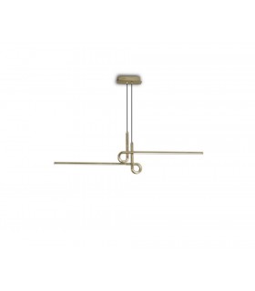 Semi Flush Ceiling Light Pendant 24W LED, 3000K, 1950lm, Antique Brass - 1