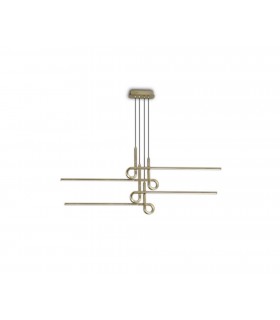 Semi Flush Ceiling Light Pendant 42W LED, 3000K, 3360lm, Antique Brass - 1