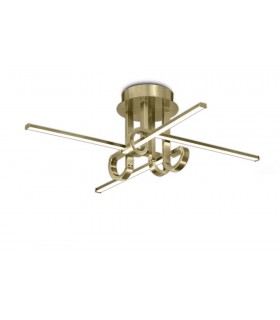 Semi Flush Ceiling Light 28W LED, 3000K, 2250lm, Antique Brass - 1