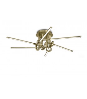 Semi Flush Ceiling Light 42W LED, 3000K, 3360lm, Antique Brass - 1