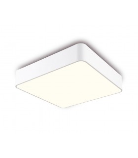 Flush Ceiling Light 40cm Square, 35W LED, 3000K, 2350lm, White - 1