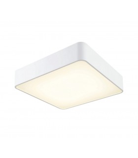 Flush Ceiling Light 60cm Square, 80W LED, 3000K, 5650lm, White - 1