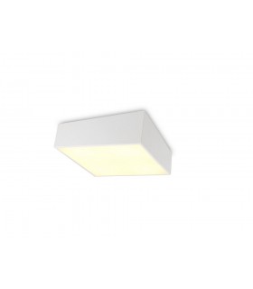 Flush Ceiling Light 45cm Square, 5 x E27 (Max 20W), White, IP44 - 1