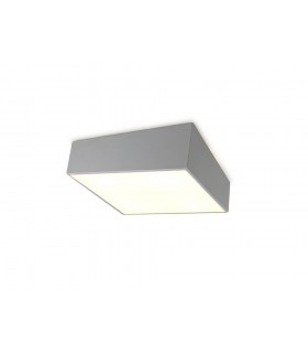 Flush Ceiling Light 45cm Square, 5 x E27 (Max 20W), Silver, IP44 - 1
