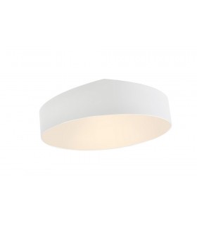 Flush Ceiling Light 60cm Round, 8 x E27 (Max 20W), White, IP44 - 1