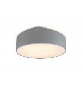 Flush Ceiling Light 50cm Round, 5 x E27 (Max 20W), Silver, IP44 - 1
