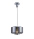Ceiling Pendant 40cm Round, 1 x E27 (Max 40W), Chrome , Ash Grey Glass - 1