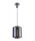 Ceiling Pendant 30cm Round, 1 x E27 (Max 40W), Chrome , Ash Grey Glass - 1