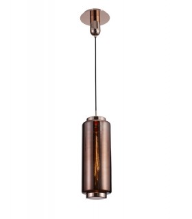 Ceiling Pendant 20cm Round, 1 x E27 (Max 40W), Copper , Rose Gold Glass - 1