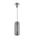 Ceiling Pendant 20cm Round, 1 x E27 (Max 40W), Chrome , Ash Grey Glass - 1