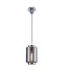 Ceiling Pendant 20cm Round, 1 x E27 (Max 40W), Chrome , Ash Grey Glass - 1