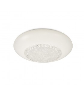 Flush Ceiling Light 41cm Round, 24W LED, 3000-6500K Tuneable White, 1680lm, White, Remote Control - 1