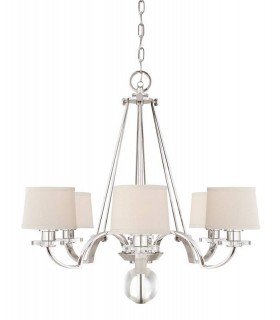 6 Light Multi Arm Chandelier Imperial Silver Finish, E27 - 1