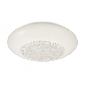 Flush Ceiling Light 52cm Round, 40W LED, 3000-6500K Tuneable White, 2800lm, White, Remote Control - 1