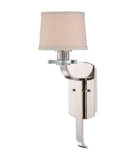 1 Light Indoor Candle Wall Light Imperial Silver with Shade, E27 - 1