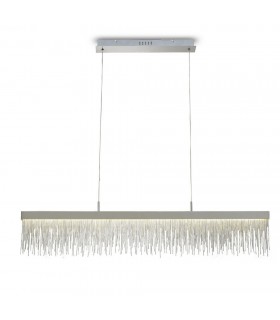 Linear Ceiling Pendant 33W LED, 3000K, 3300lm, Polished Chrome, Crystal Chain - 1