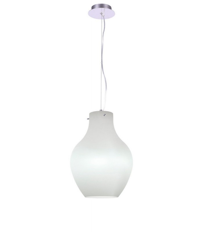 Dome Ceiling Pendant 28cm Round, 1 x E27 (Max 60W), White - 1