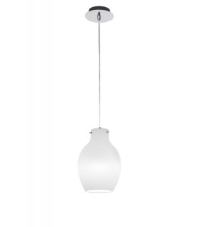 Dome Ceiling Pendant 18cm Round, 1 x E27 (Max 60W), White - 1