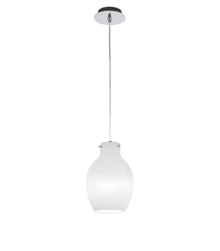 Dome Ceiling Pendant 18cm Round, 1 x E27 (Max 60W), White - 1