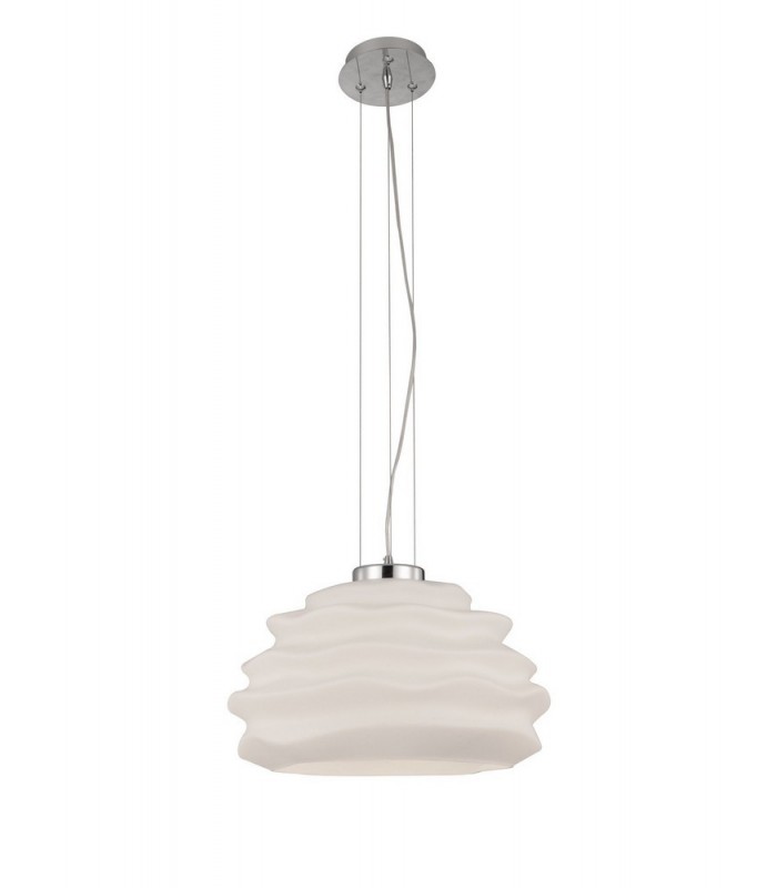 Dome Ceiling Pendant 40cm Round, 1 x E27 (Max 60W), Opal White - 1