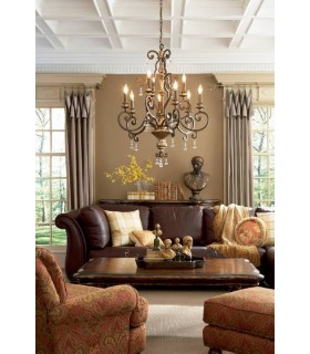 9 Light Chandelier Antique Bronze Finish, E14 - 2