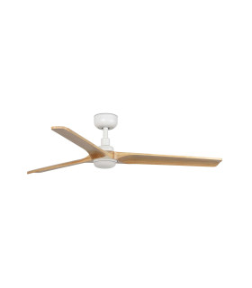 Heywood L Led White/Light Wood Fan-1
