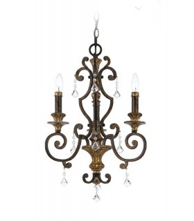 Chandelier 3 Light Antique Bronze Finish, E14 - 1